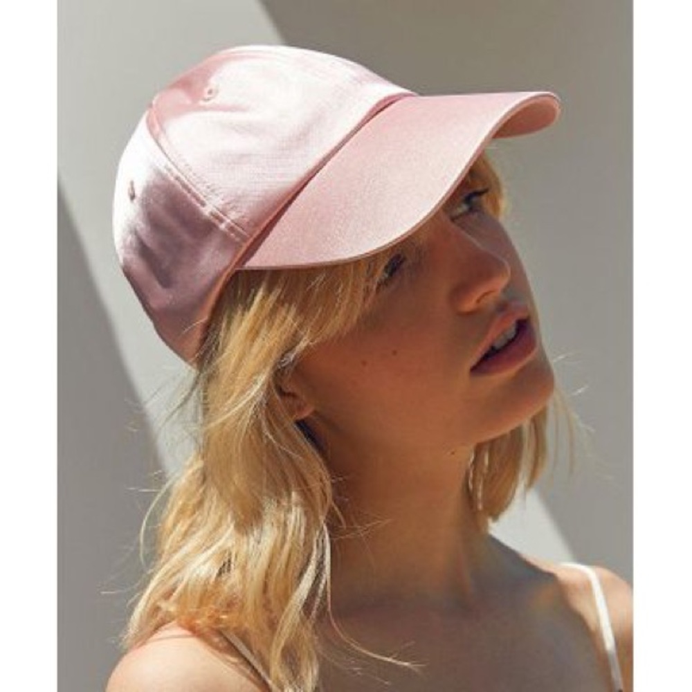 UO Pink Satin Shine Baseball Hat